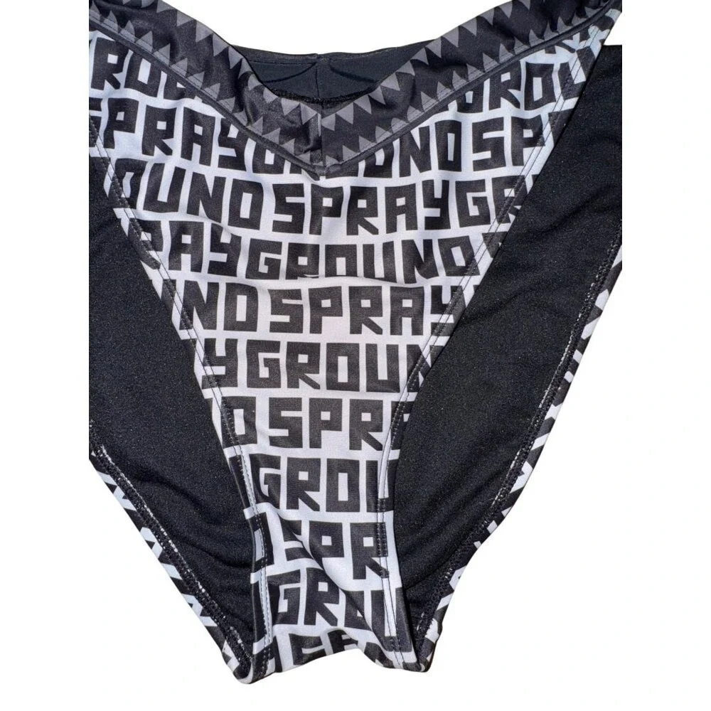 Sprayground Limited Edition Black &‎ White Bikini Set XL Bottom Large Top Sexy